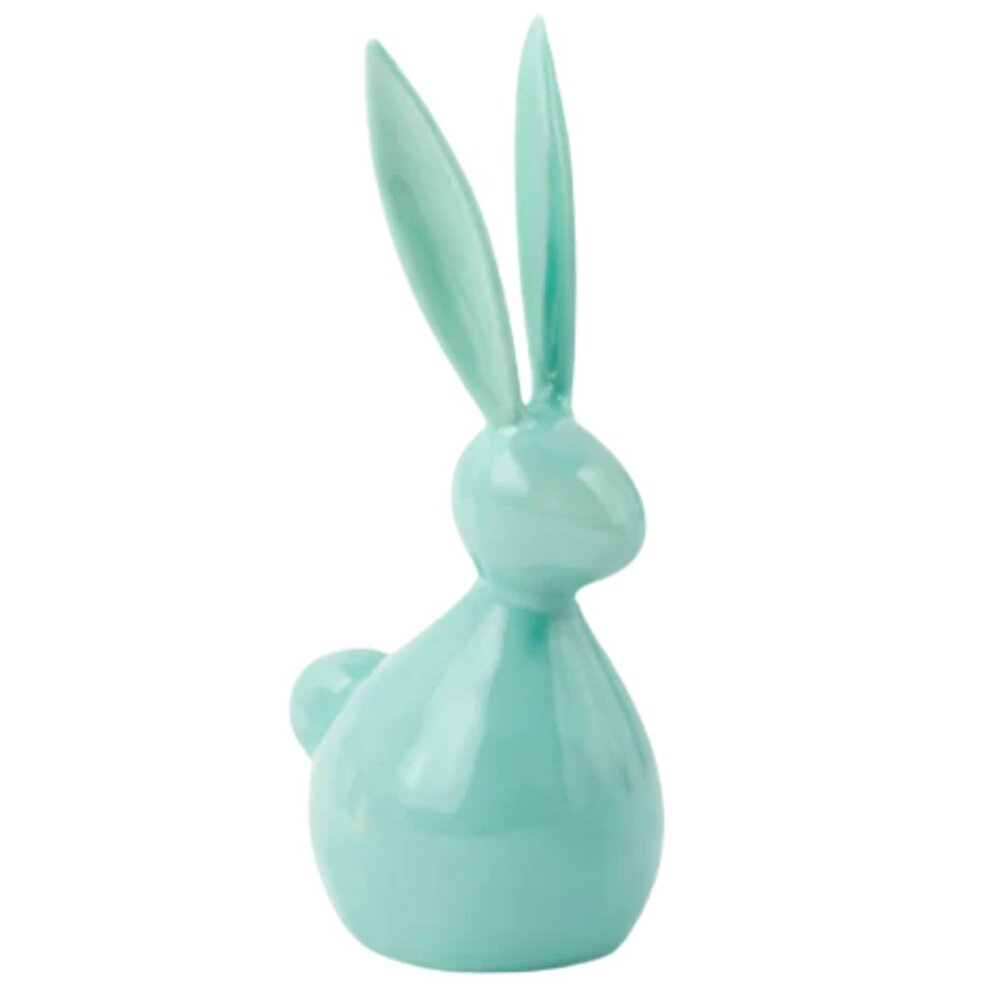 Sold out!  Mini Metal Easter Bunny Decor – 3”–5” Glossy Spring Figurine Set of 6 - Picture 8 of 9